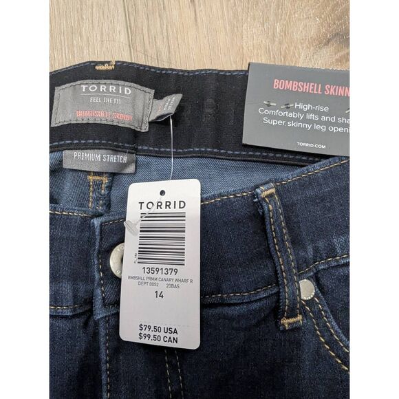 NWT Torrid Bombshell Skinny Dark Wash 14R Jeans - Picture 3 of 10